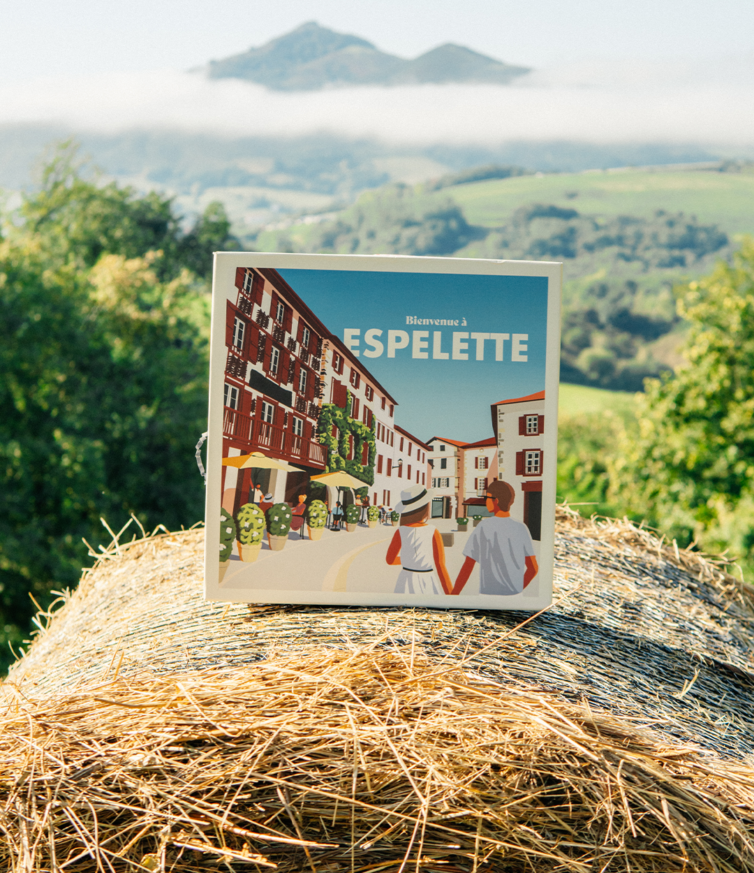 Coffret cadeau bienvenue à Espelette avec vin Irouléguy, axoa, saucisson et spécialités basques