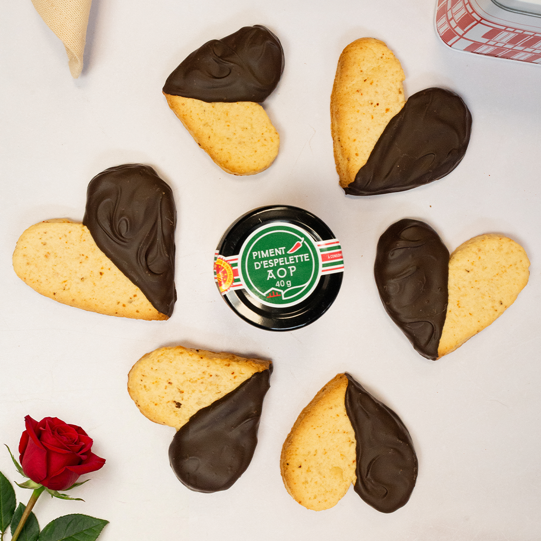 Cœurs Sablés Chocolat & Piment d'Espelette